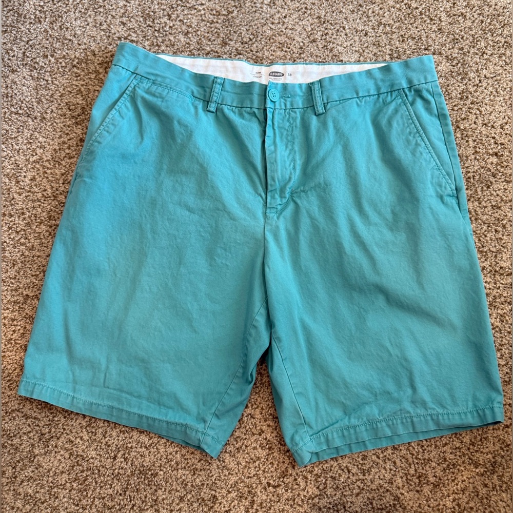 Old Navy Teal Flat Front Shorts